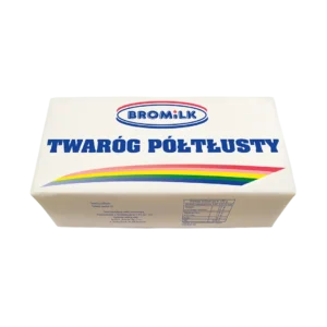 Twaróg półtłusty kostka 1kg Bromilk