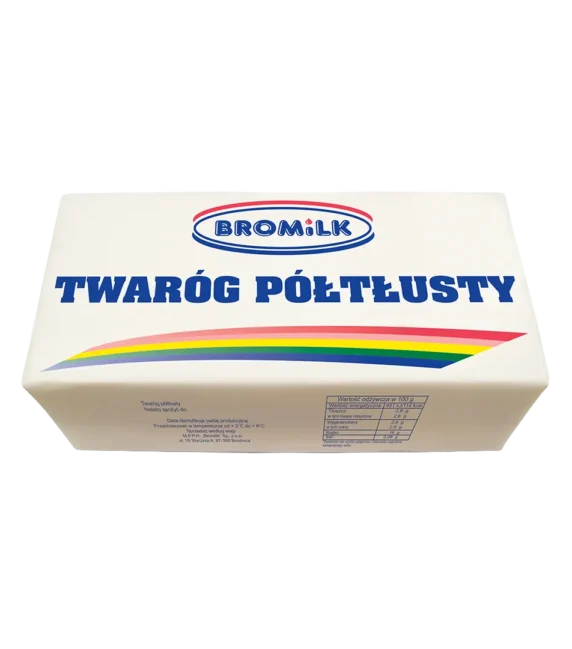 Twaróg półtłusty kostka 1kg Bromilk