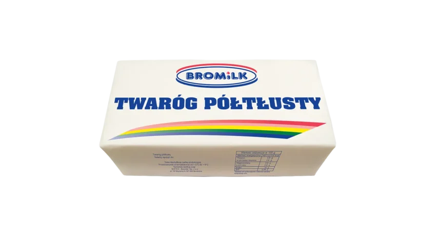 Twaróg półtłusty kostka 1kg Bromilk