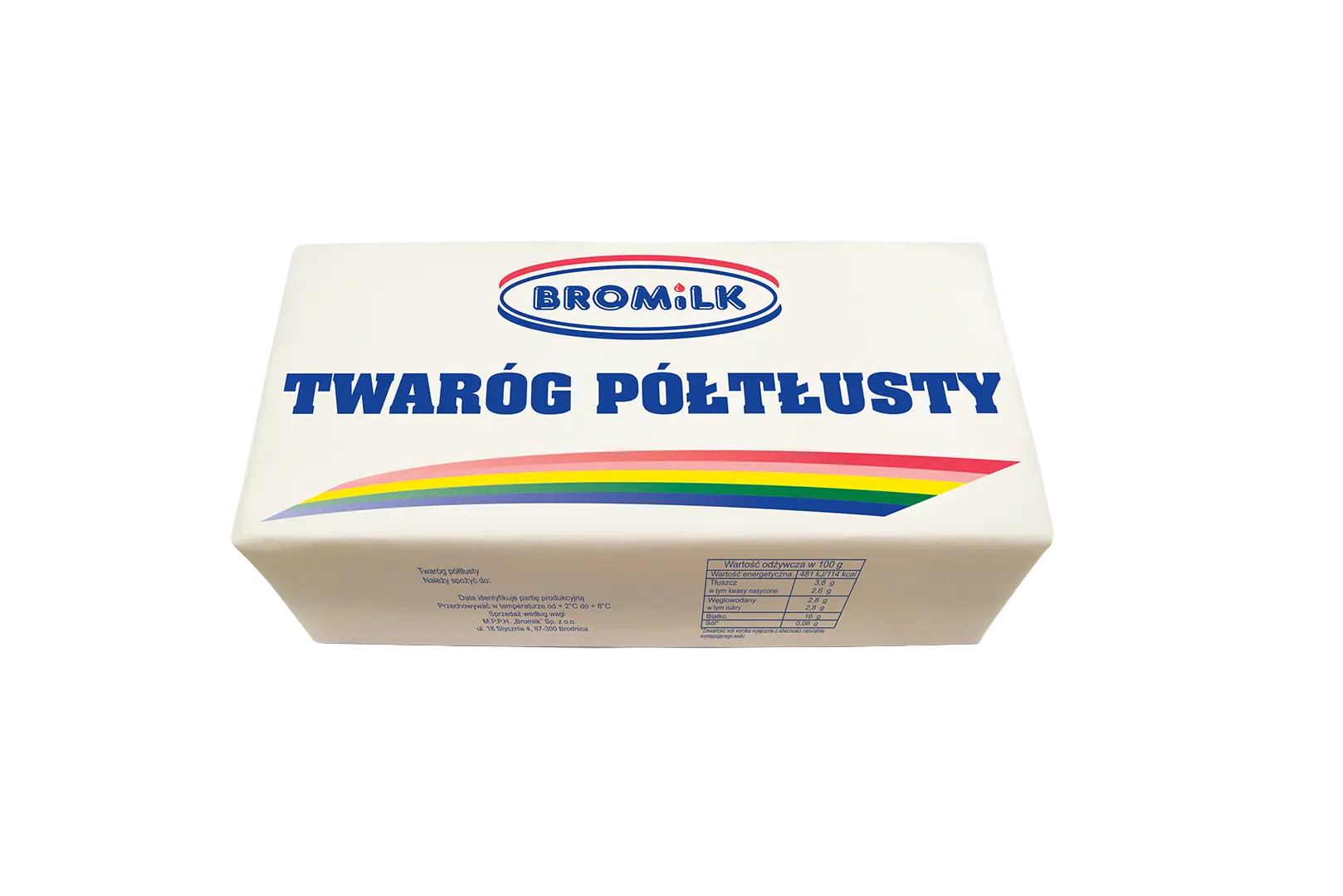 Twaróg półtłusty kostka 1kg Bromilk