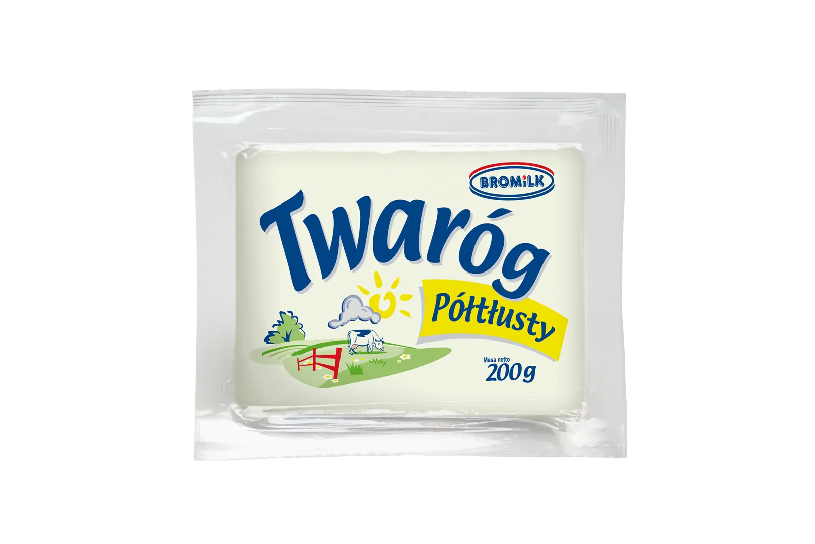 Twaróg półtłusty kostka 200g Bromilk
